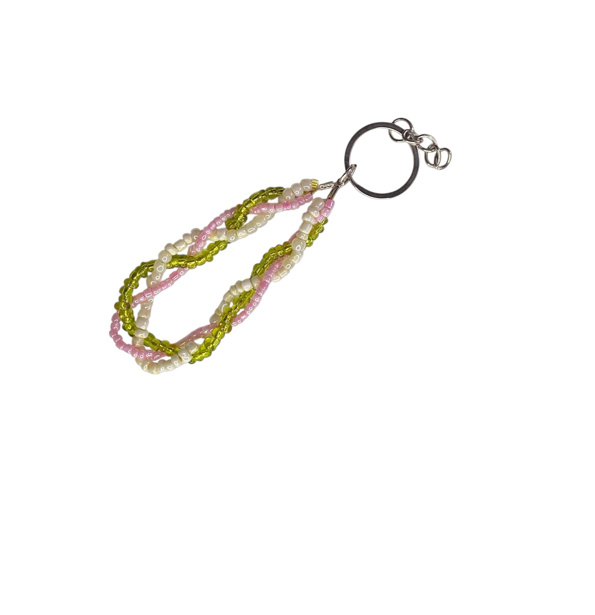 Multicolored (Cream & Green) Chikwama Keychain